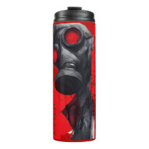 Copo Térmico Vermelho Preto Polka de Lixo Máscara