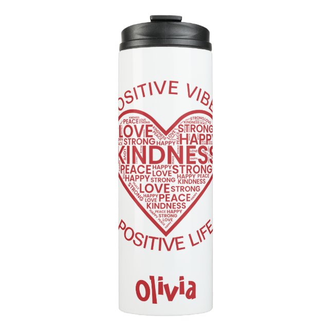 Garrafa Térmica Copo Térmico Vibrações Positivas Vida Positiva (Frente)