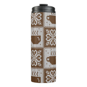 Garrafa Térmica Copos de inverno: padrões de bebidas quentes.
