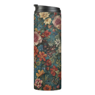 Garrafa Térmica Copos Térmicos com Padrão Floral