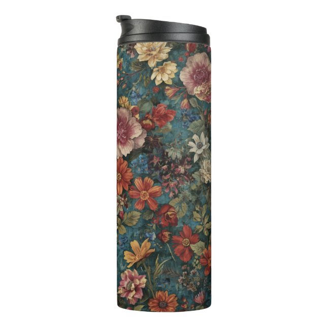 Garrafa Térmica Copos Térmicos com Padrão Floral (Rotação à direita)