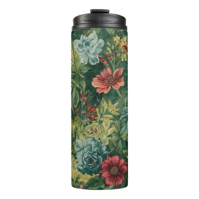 Garrafa Térmica Copos Térmicos com Padrão Floral (Frente)