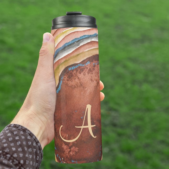 Garrafa Térmica Copper Blue Agate Geode Adicionar seu (Criador carregado)