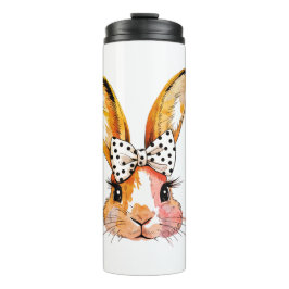 Garrafa Térmica Coquette Bunny Bow Easter Canecas de Viagem e Copo