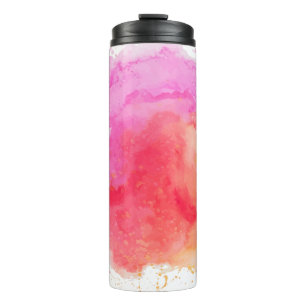 Garrafa Térmica Cor da água, cor de rosa, cor de laranja, turva