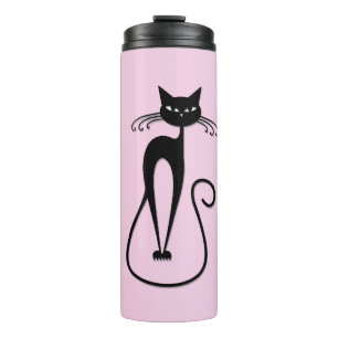 Garrafa Térmica Cor-de-rosa branco preto