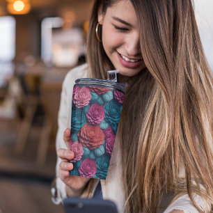 Garrafa Térmica Cor-de-rosa e azul 3D