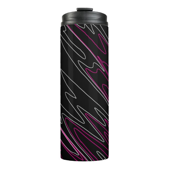 Garrafa Térmica Cor-de-rosa preto embutido (Frente)