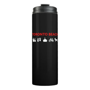 Garrafa Térmica Cor Escura dos Ícones de Praia de Toronto
