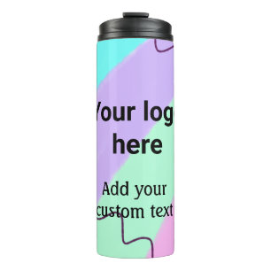 Garrafa Térmica Cor simples pastel adicione seu logotipo texto per