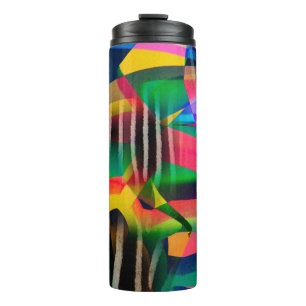 Garrafa Térmica cor vibrante padrão digital misto design feito wi