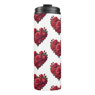 Garrafa Térmica Coração de Rosas - Arte Floral Romântica