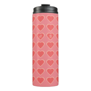 Garrafa Térmica Coração Duplo Monograma Personalizado