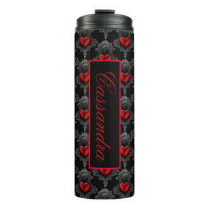 Garrafa Térmica Coração Gótico Vermelho Personalizado