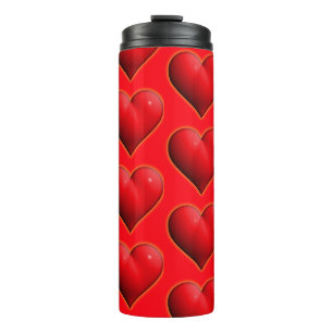 Garrafa Térmica Coração Vermelho Brilhante 3D