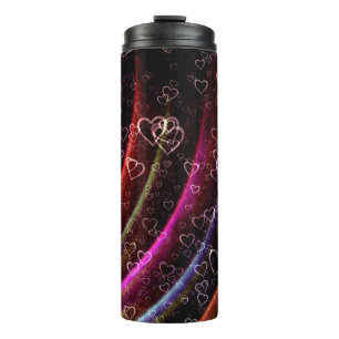 Garrafa Térmica Corações de Amor Sublimação de Textura