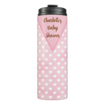 Corações Personalizados no Tumbler Térmico Rosa