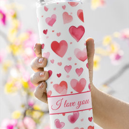 Garrafa Térmica Corações Vibrantes | Colorido | Texto personalizad