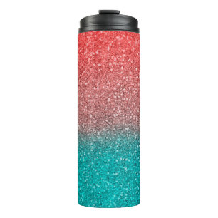 Garrafa Térmica Coral Melão Laranja Verde Água Esverdeado Brilhant