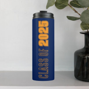 Garrafa Térmica Cores da Escola Azul Marinho e Laranja Ano de Grad