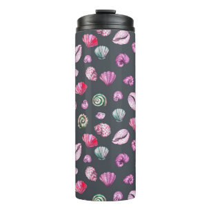 Garrafa Térmica Cores de Água da Seashell: Padrão Azul Escuro