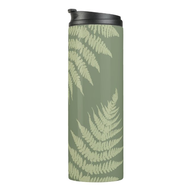 Garrafa Térmica Cores de Fundo Personalizadas Woodland Fern Leves (Rotação à direita)