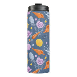 Garrafa Térmica Cores e algas em azul