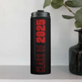 Garrafa Térmica Cores Escolares Preto e Vermelho Ano de Graduação