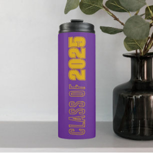 Garrafa Térmica Cores Escolares Roxo e Dourado Ano de Graduação