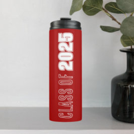 Garrafa Térmica Cores Escolares Vermelho e Branco Ano da Turma