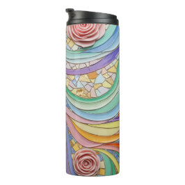 Garrafa Térmica Cores florais em mosaico