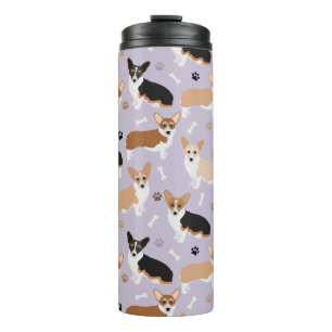 Garrafa Térmica Corgi Cachorros e Ossos Tumbler Térmico