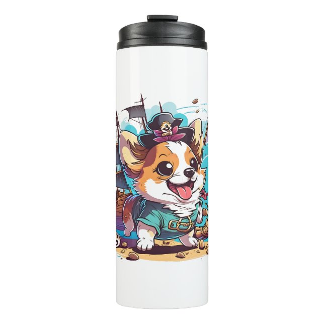 Garrafa Térmica Corgi Dog Pirate (Frente)