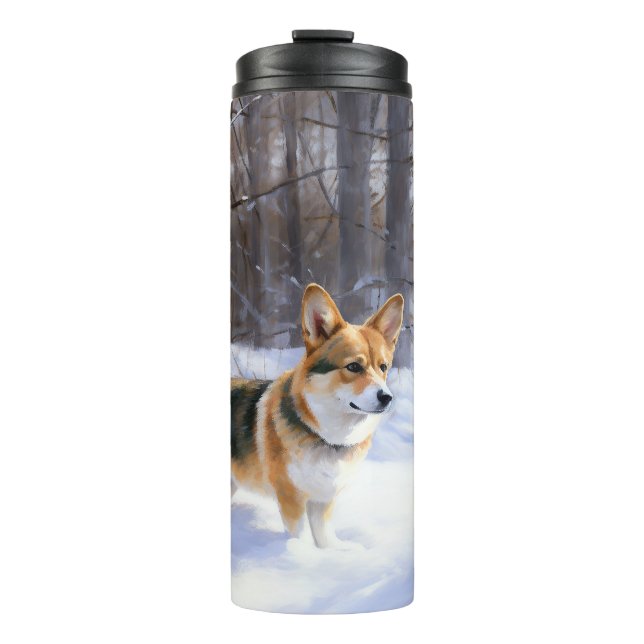 Garrafa Térmica Corgi Let It Snow Natal (Frente)