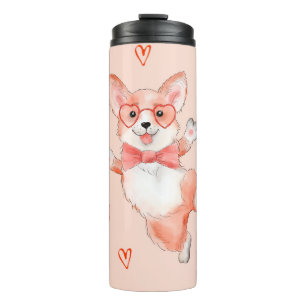 Garrafa Térmica Corgi Love Dancing Corgi with Hearts