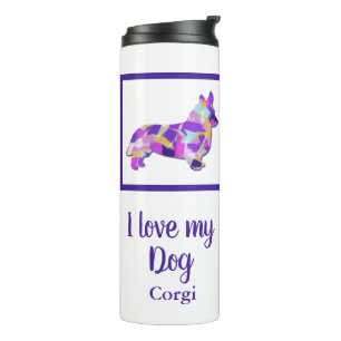 Garrafa Térmica Corgi Welsh Cute Dog Silhouette PurplePY&B
