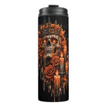 Coroa de Caveira Gótica Halloween Rosas Sombrias A