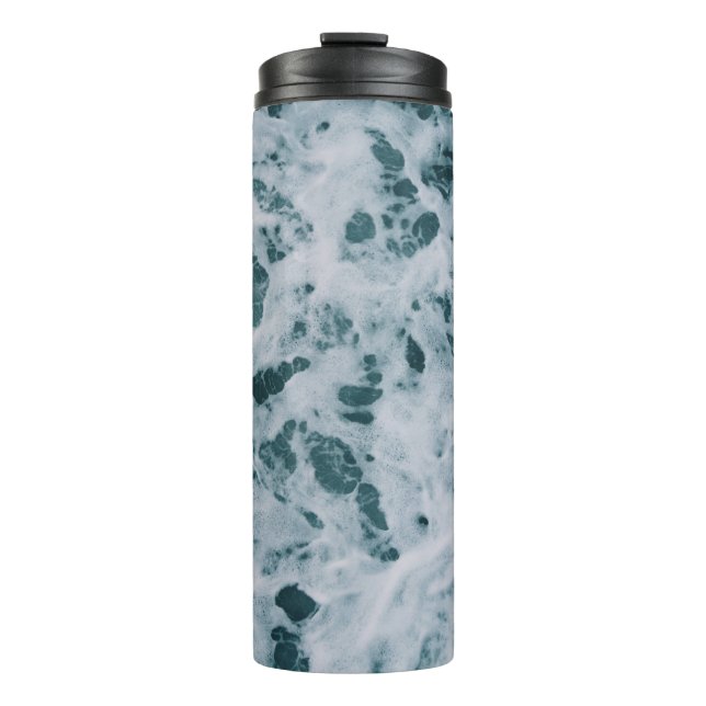 Garrafa Térmica Corpo de água e espumas marinhas (Frente)