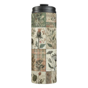 Garrafa Térmica Corpo Rosa Verde Inclina Retro-Boho Russo