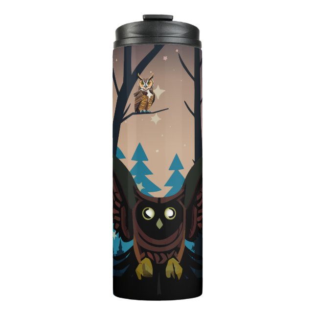 Garrafa Térmica Coruja excelente Com Coroa Na Caça (Frente)