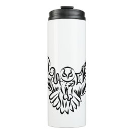 Garrafa Térmica Coruja voadora branca e negra
