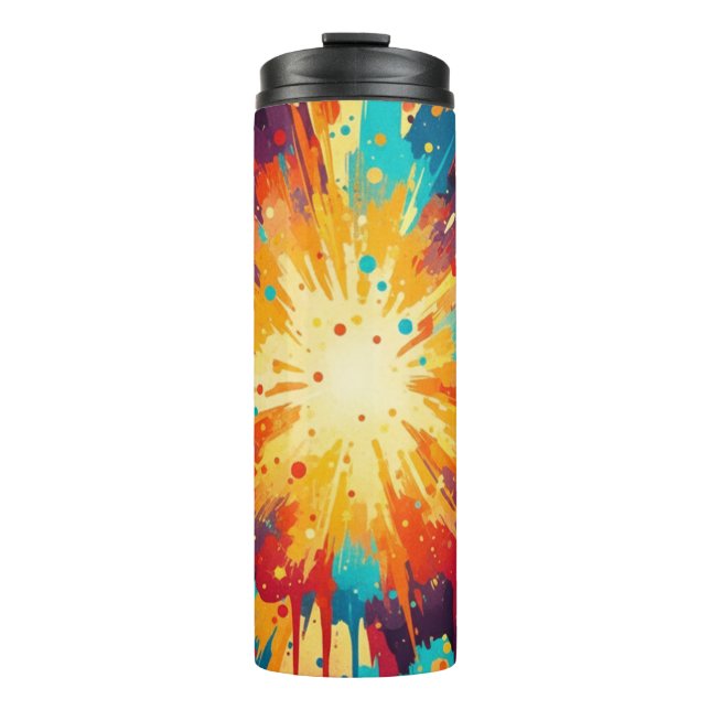 Garrafa Térmica Cosmic Burst Abstract Splatter Art (Frente)