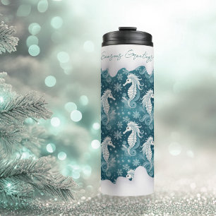 Garrafa Térmica Costeira Natal Cavalo e Flocos de Neve #13 ID1009
