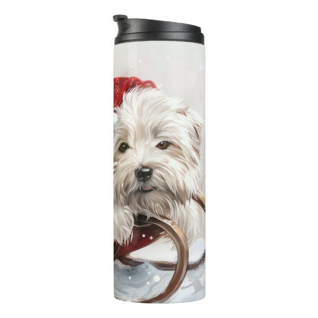 Garrafa Térmica Coton De Tulear Cão Festivo (Rotação à direita)