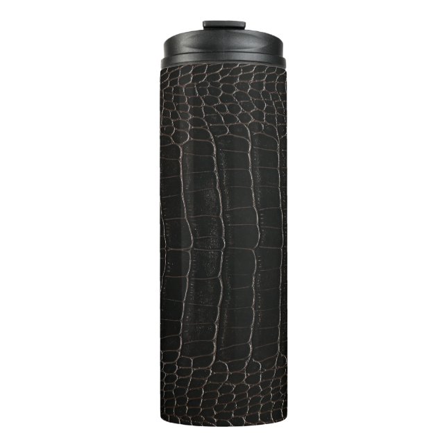 Garrafa Térmica Couro crocodilo luxurioso: textura têxtil. (Frente)