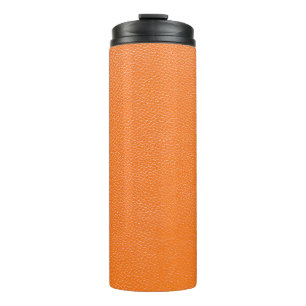 Garrafa Térmica Couro e couros de fundo de couro laranja,t