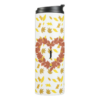 Garrafa Térmica couronne d'automne sur son lit de feuilles