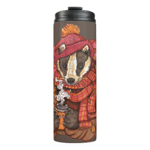 Garrafa Térmica Cozy Autumn Badger Thermal Tumbler