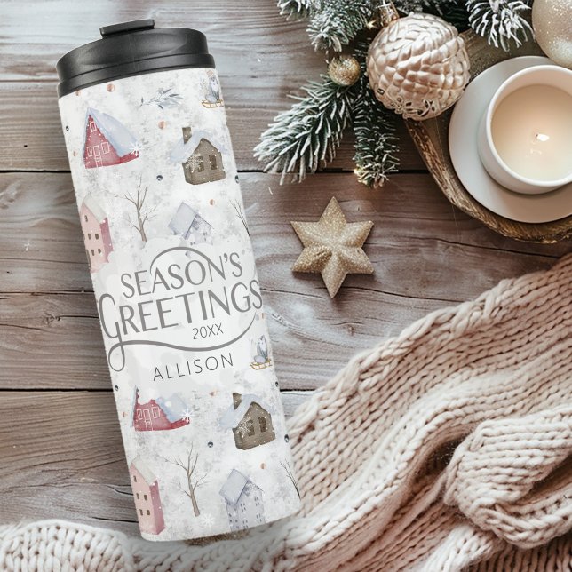 Garrafa Térmica Cozy Home Christmas Pink ID985 (Criador carregado)