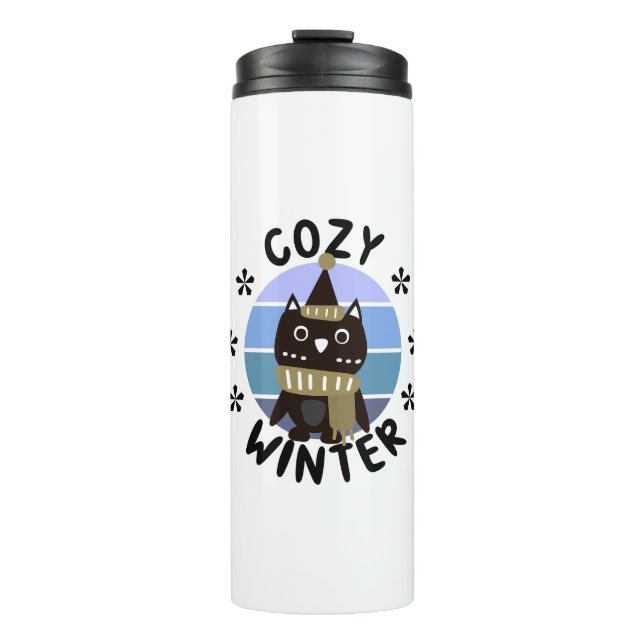 Garrafa Térmica Cozy Winter, Coruja Bonita (Frente)